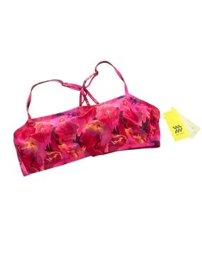 Womens all in motion Pink Floral Bikini Top - Bright Pink Print. NWT Size XL